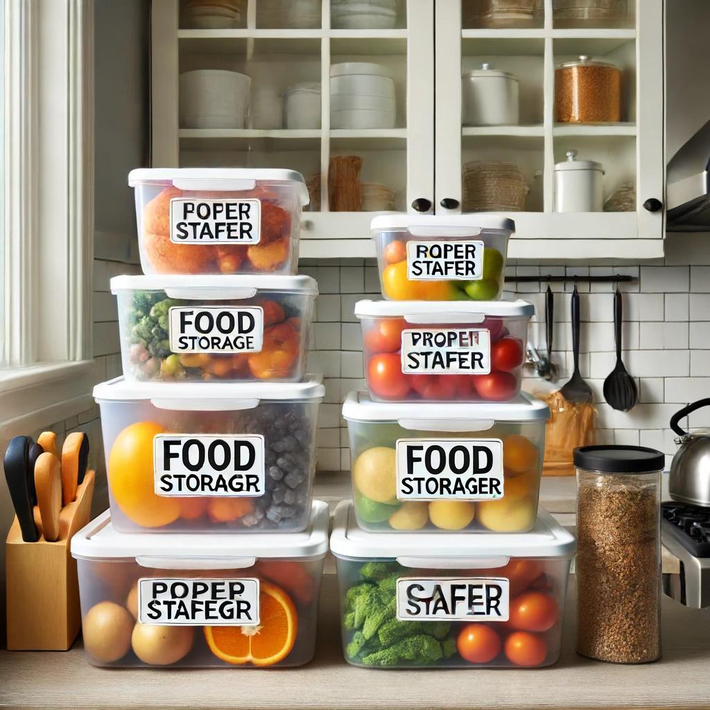 Clean and organized kitchen with food storage containers